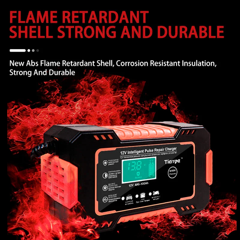 Portable Car Battery Charger 12 volt 6A 2 Portable Car Battery Charger 12 volt 6A near me Touch Screen Pulse Repair LCD Fast Power Charging Wet Dry Lead Acid Digital LCD Display US plug